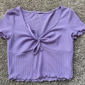 Lavender Tie-Front Women Top